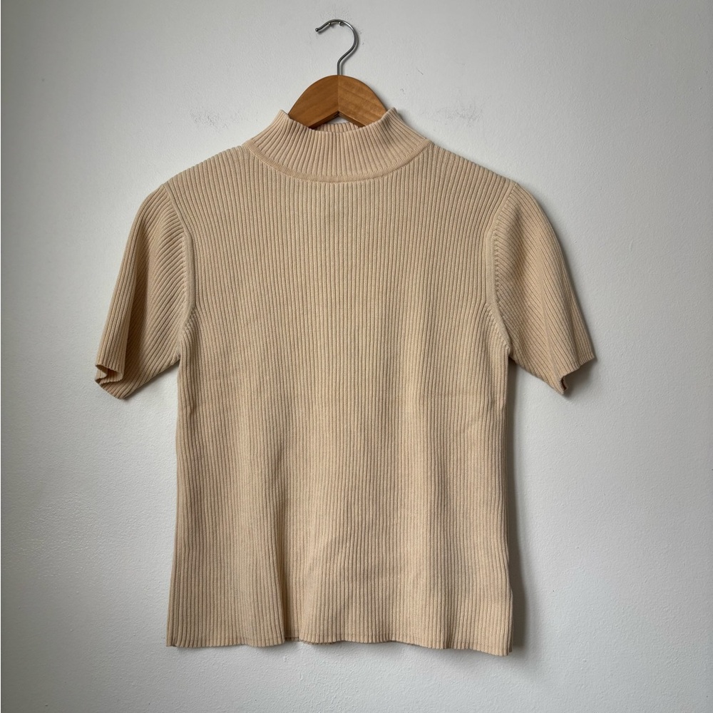 Vintage mock neck ribbed tee